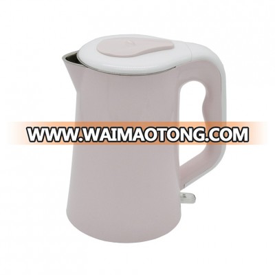 1.8L Stainless Steel Double Wall Safe Heat Insulated Home Electric Kettle Pink